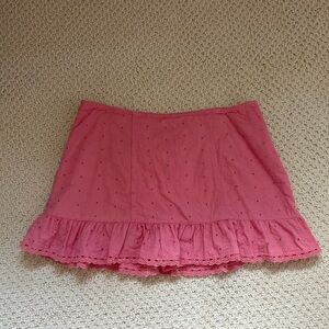 Urban Outfitters Pink Embroidered Mini Skirt